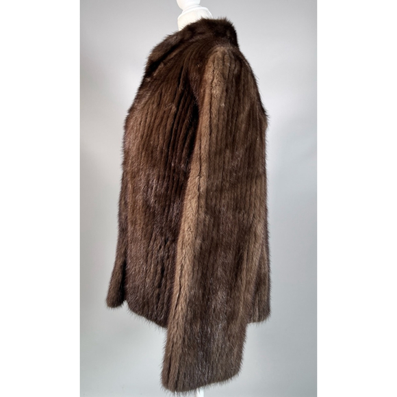 MINK FUR WomenS Jacket Brown Size L - Picture 5 of 17